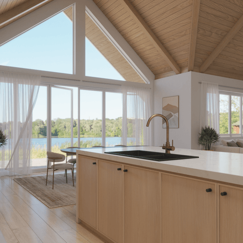 Keith 848x467 Black Granite Double Bowl Sink