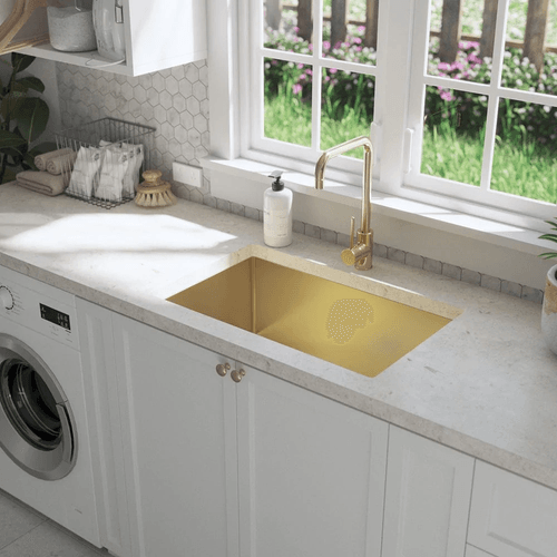 Brushed Brass Gold Avisa 700x450 Large Single Bowl Sink