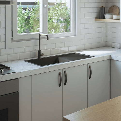 Brushed Gunmetal Cody 950x450 Single Bowl w Drain Board Sink
