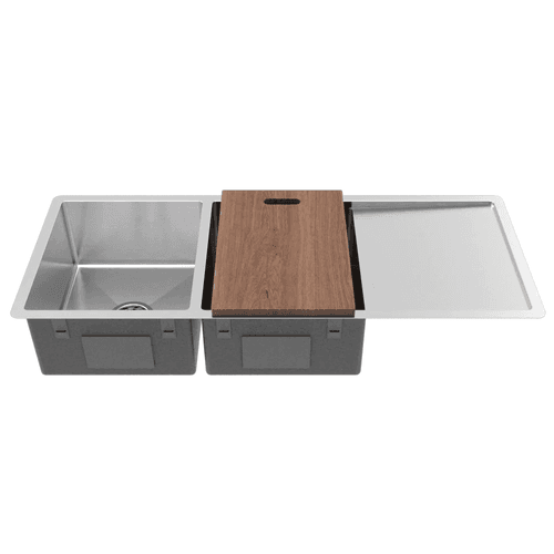 Orlando 1125x450 Double Bowl with Drain Board Sink