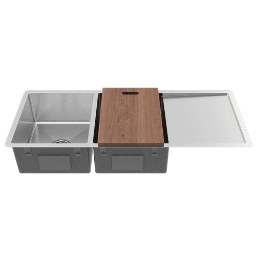 Orlando 1125x450 Double Bowl with Drain Board Sink