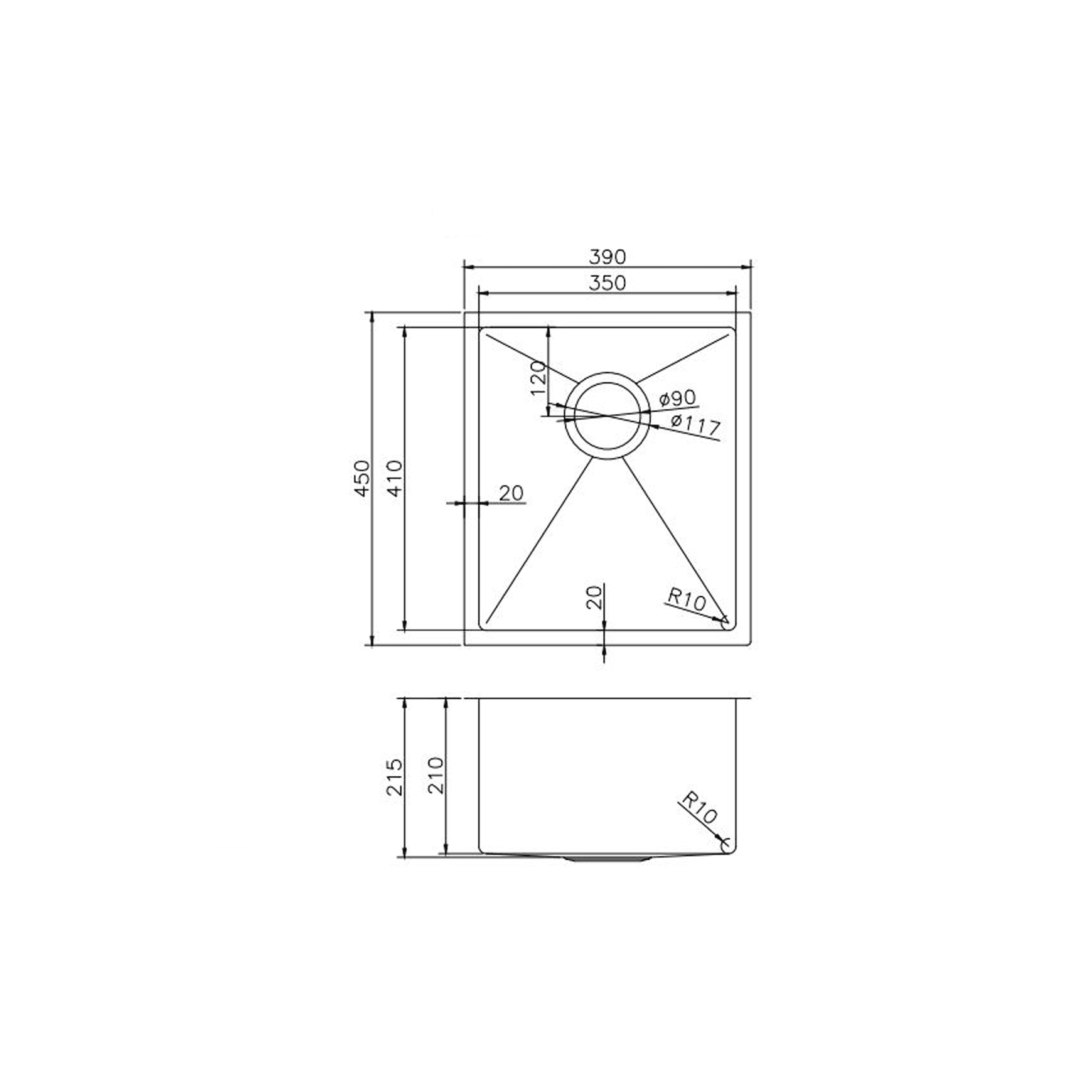 TWM12G 丨Stainless Steel Sink Single Bowl