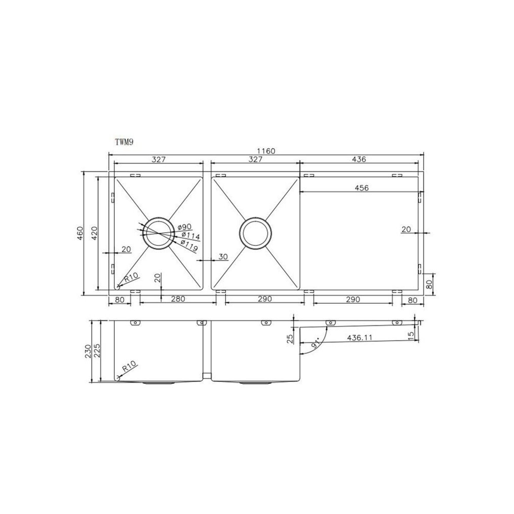 Stainless Steel Sink Double Bowl Brushed Brass