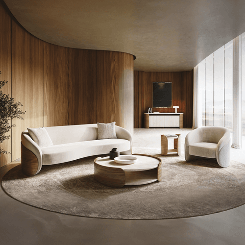 Fleur Wood Back Sofa