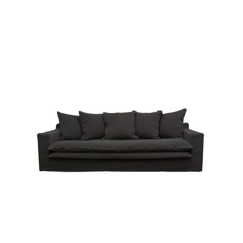 Keely Slipcover Sofa 3 Seater - Carbon