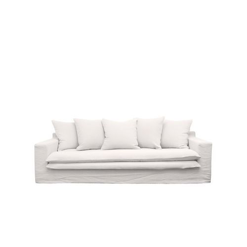 Keely Slipcover Sofa 3 Seater - White
