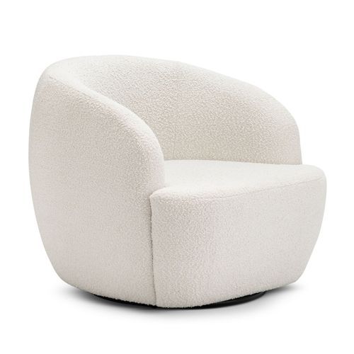 Cuddle Swivel Armchair | Cream Bouclé