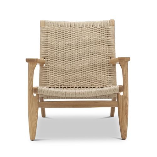 Miles Solid Ashwood Easy Lounge Chair | Natural
