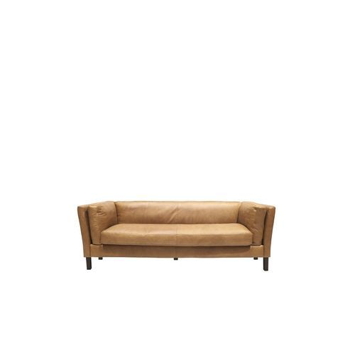 Modena Italian Leather 3 Seater Sofa - Camel