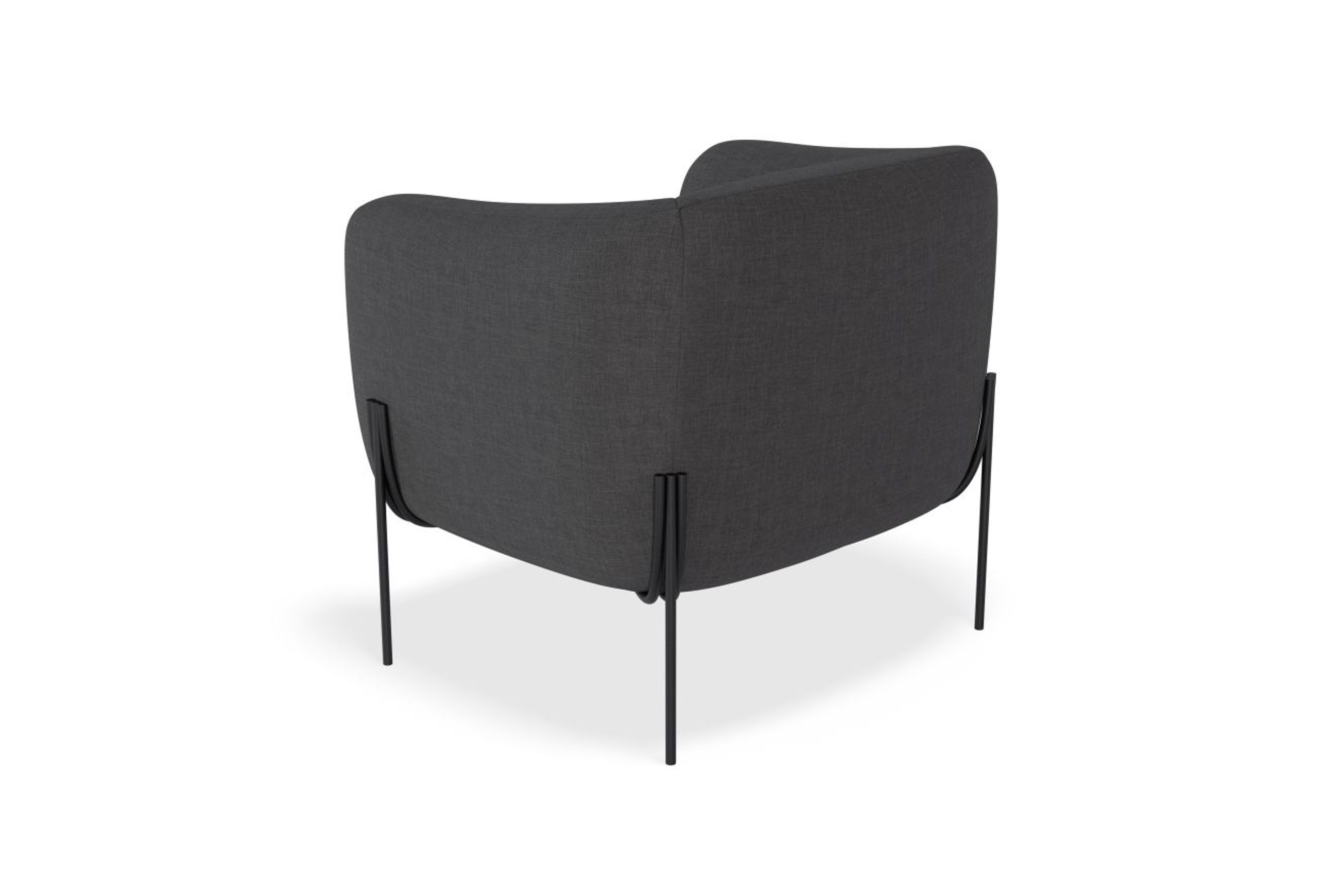 Belle Lounge Chair - Storm Grey -Brushed Matt Gold Legs