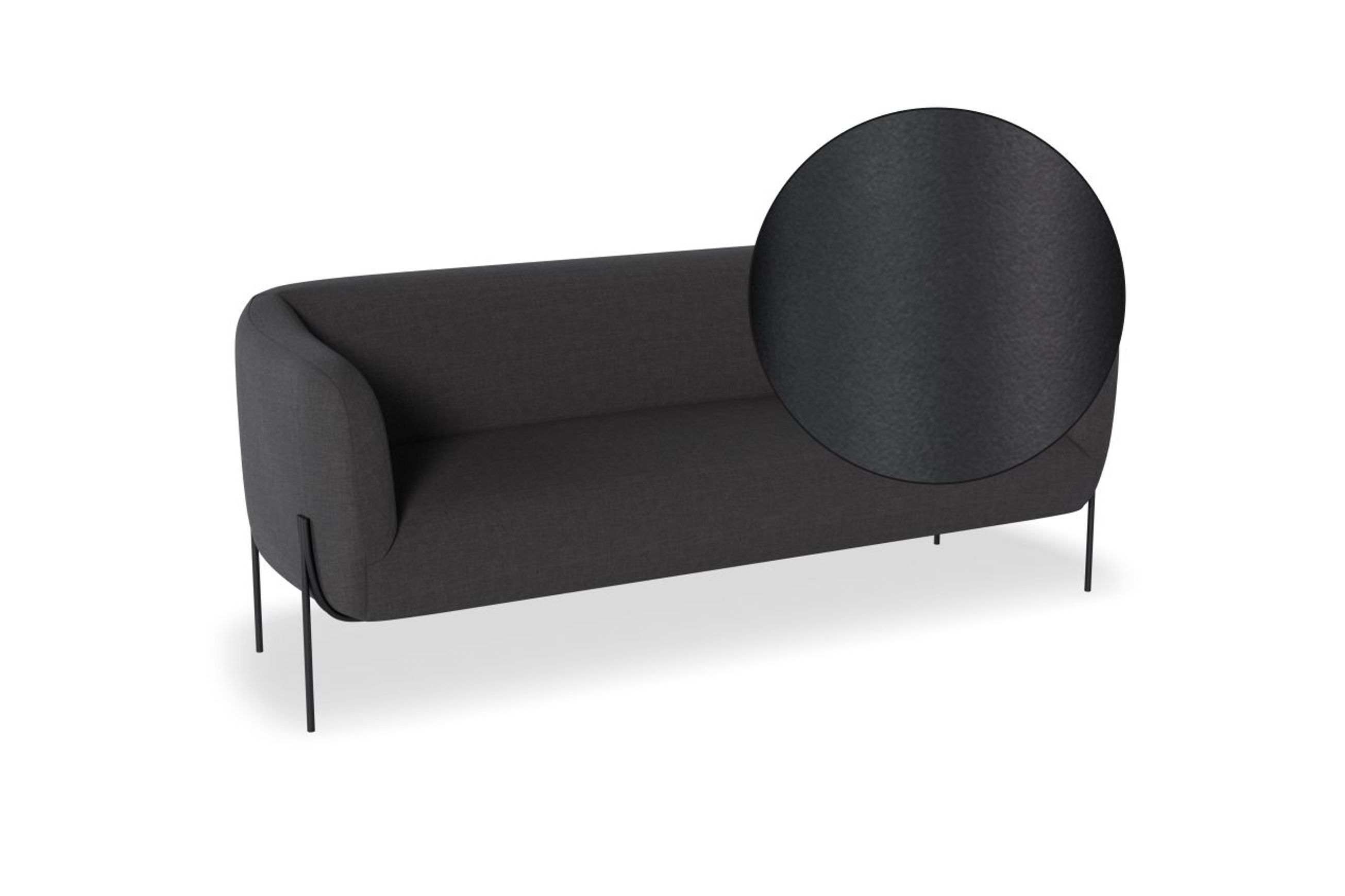 Belle 2.5 Seater Sofa -Storm Grey w Brushed Matt Bronze