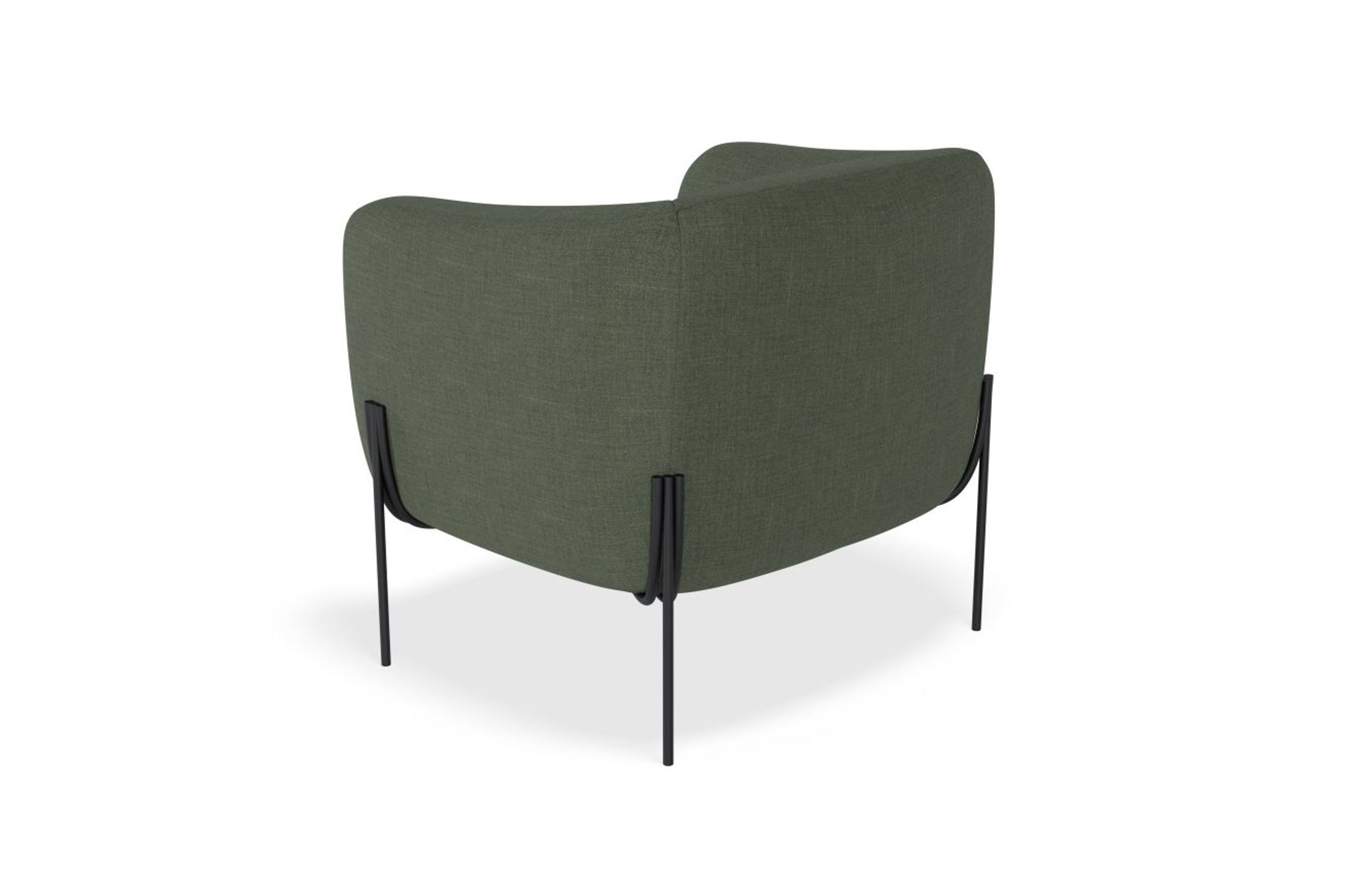 Belle Lounge Chair - Kelp Green - Matt Black Legs
