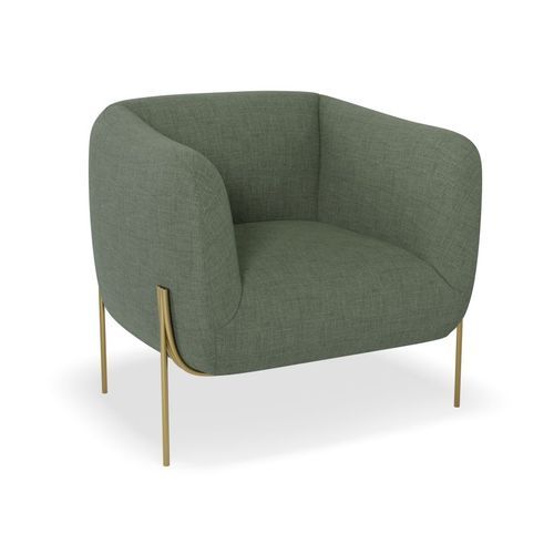 Belle Lounge Chair - Kelp Green -Brushed Matt Gold Legs