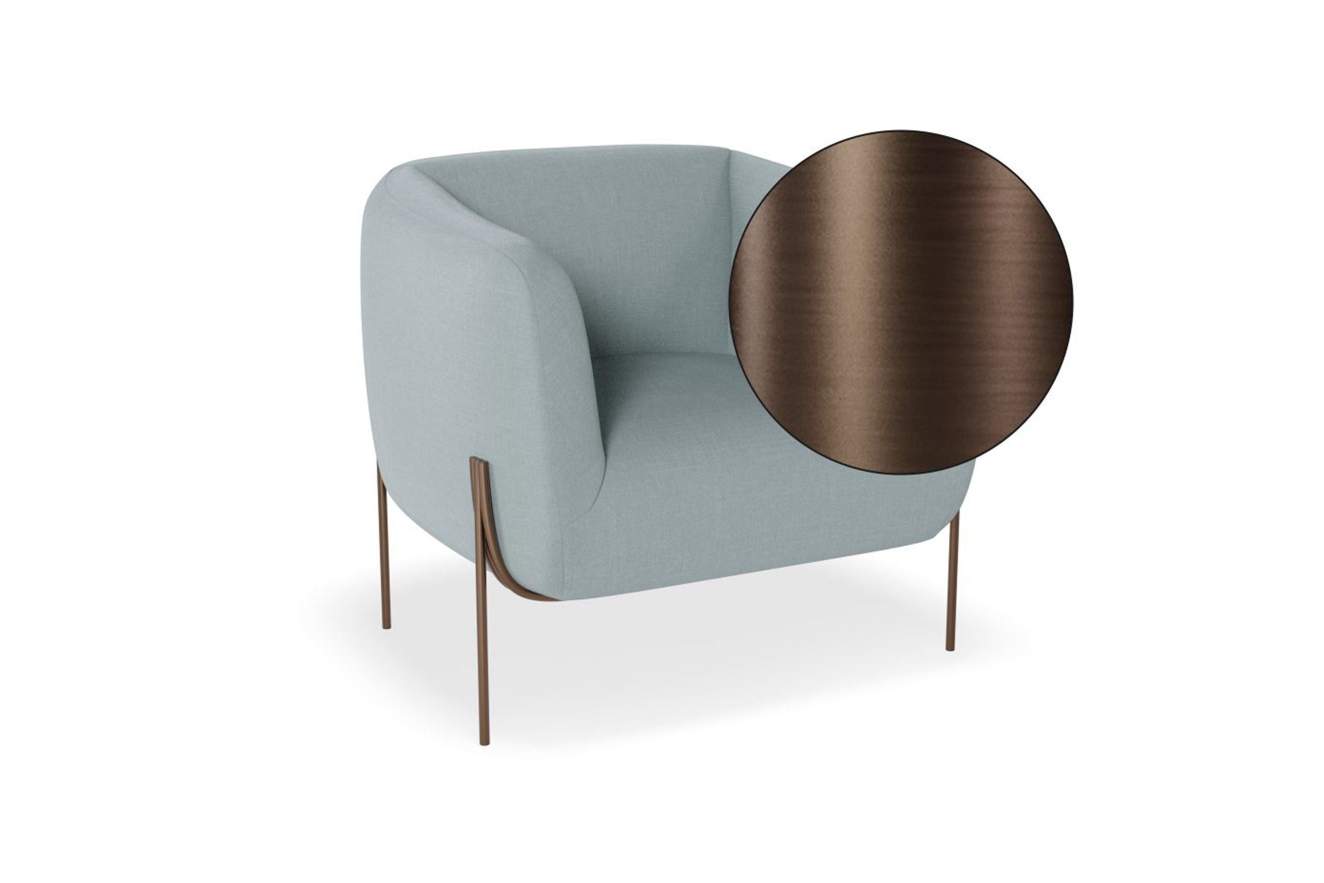 Belle Lounge Chair - Sky Blue - Matt Black Legs