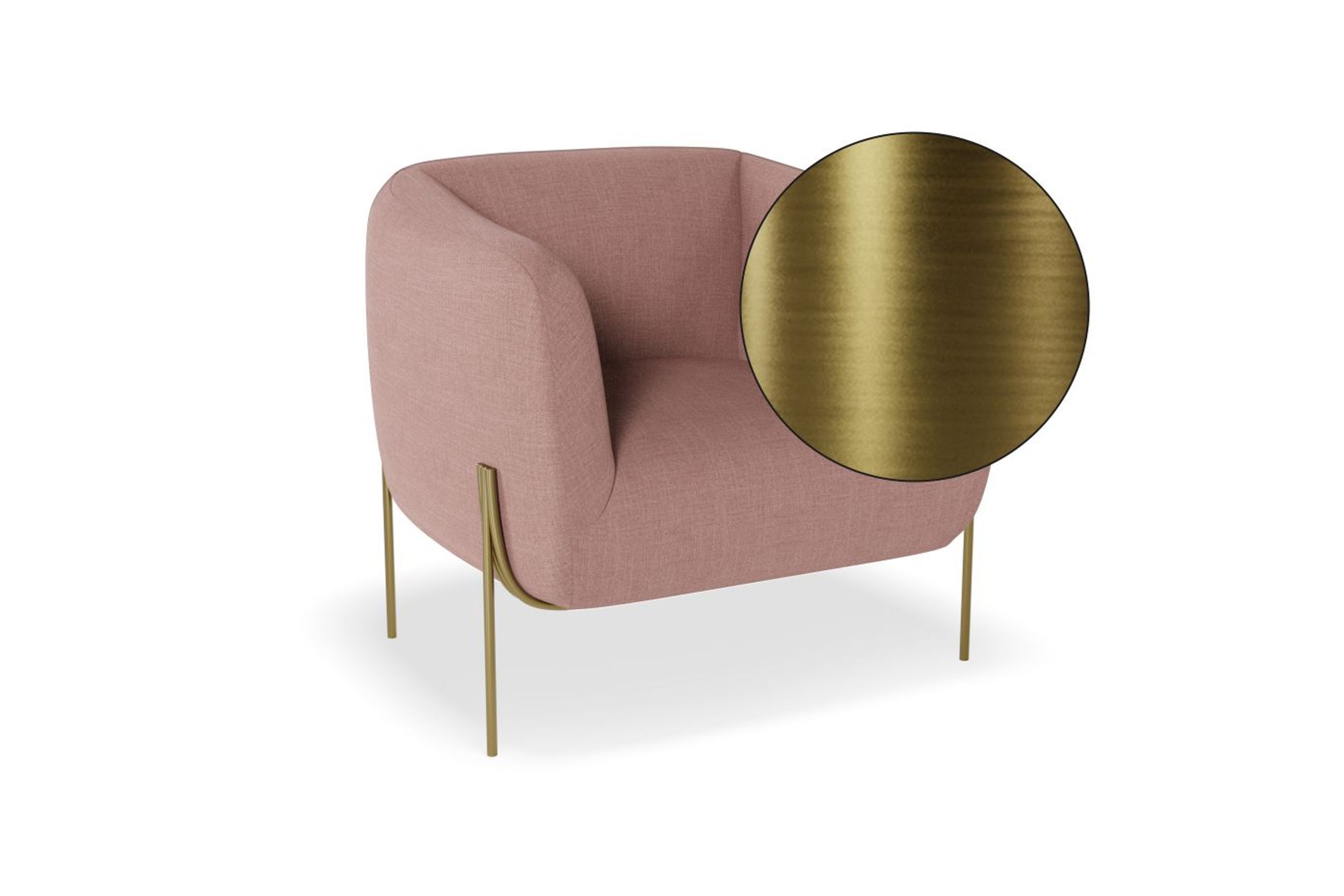Belle Lounge Chair - Blush Pink - Matt Black Legs
