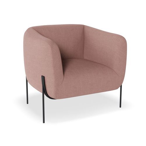 Belle Lounge Chair - Blush Pink - Matt Black Legs