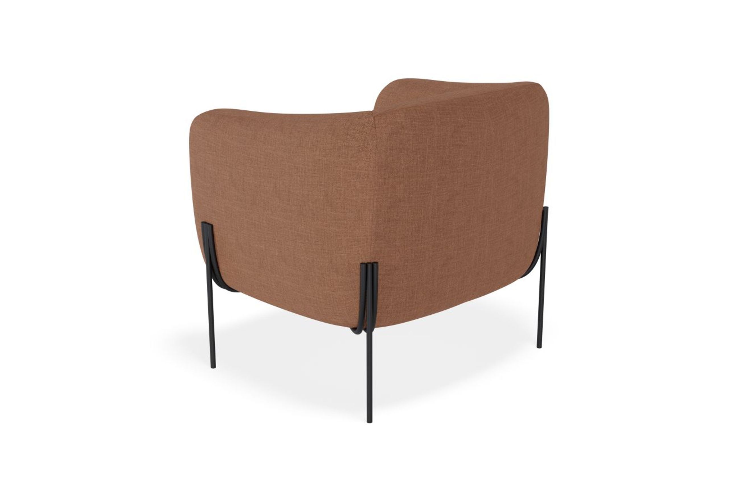 Belle Lounge Chair - Terracotta Rust - Brushed Matt Gold Legs