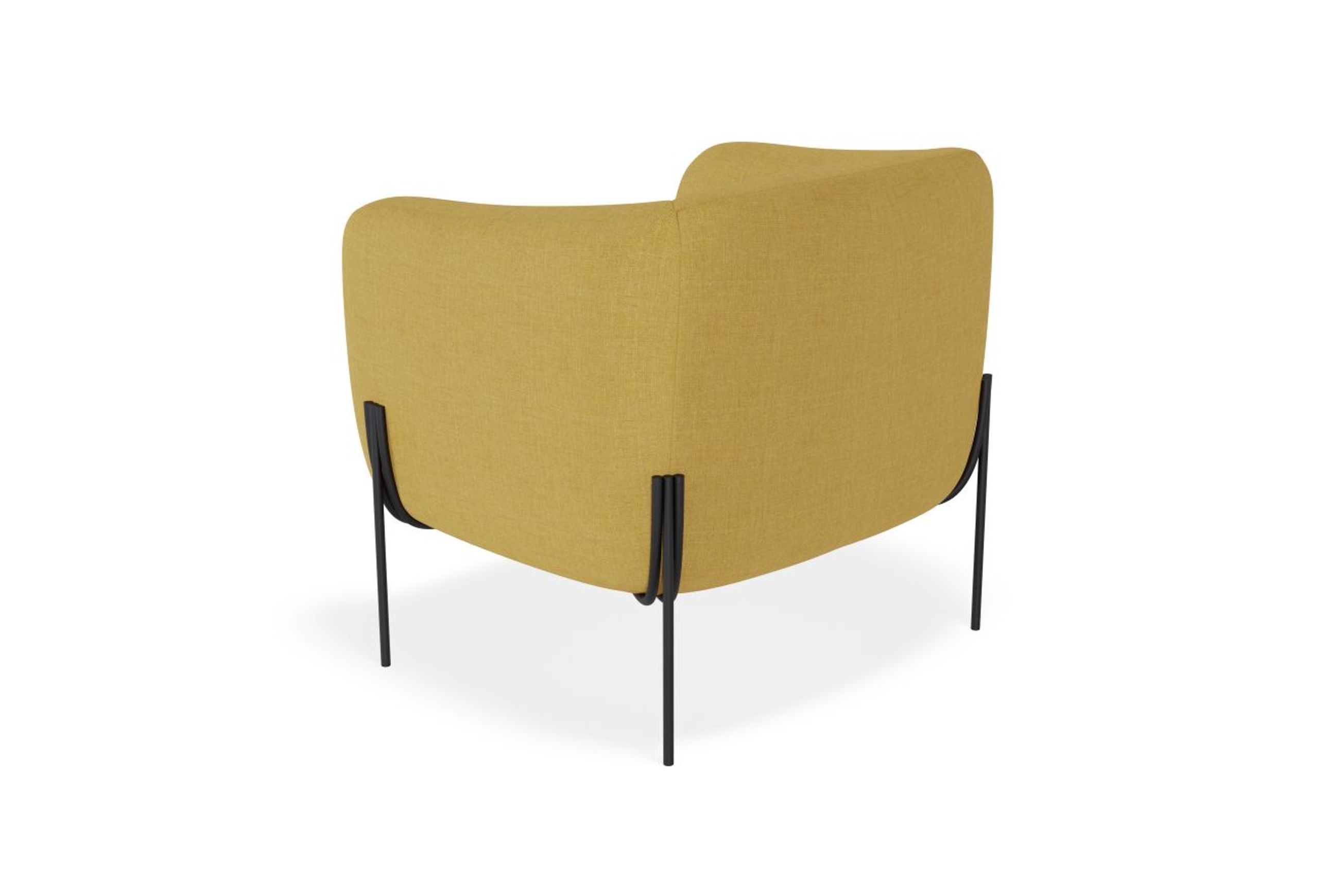 Belle Lounge Chair - Tuscan Yellow - Matt Black Legs