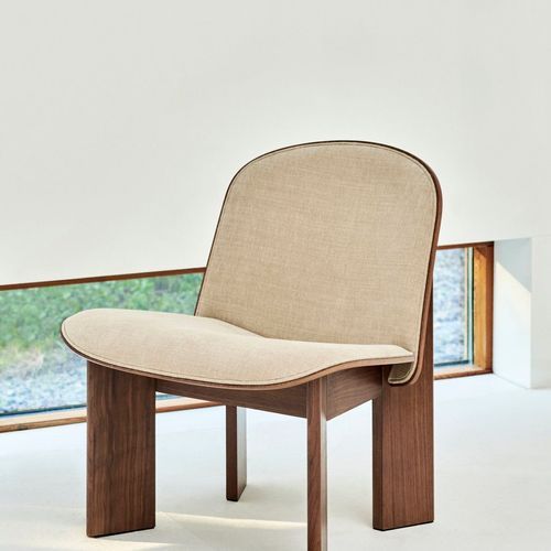 Chisel Lounge Chair Front Upholstered Walnut
