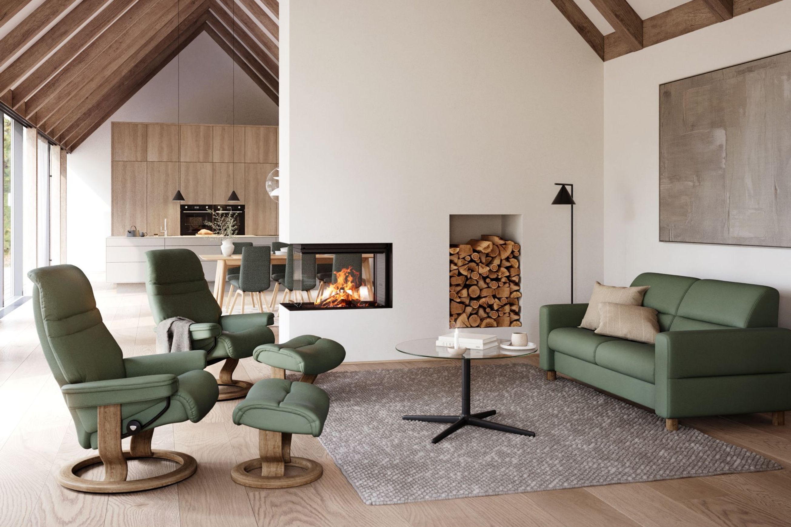 Stressless® Fiona Wood 2.5 Seater Sofa