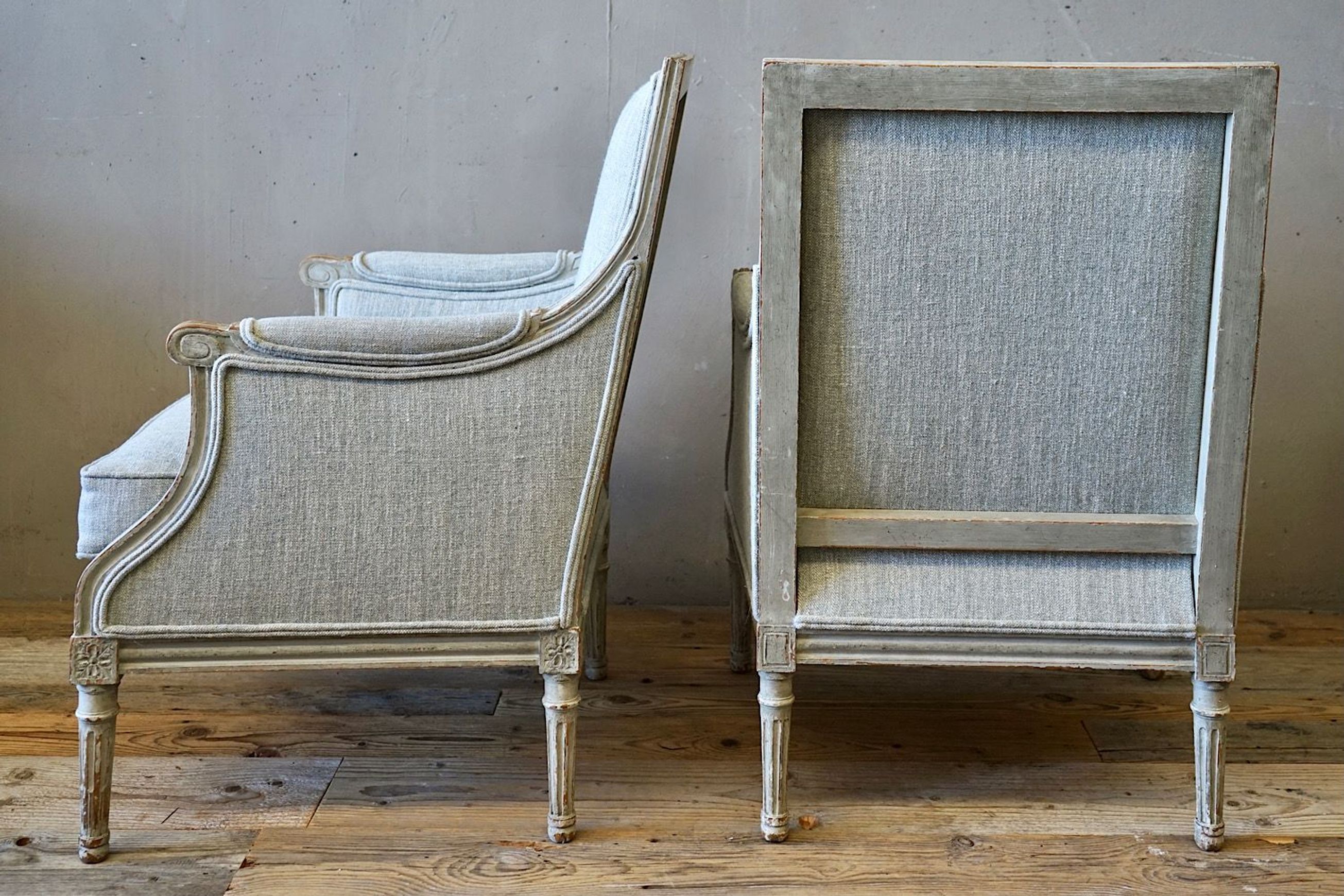 French Louis XVI Painted Armchairs (Pair)