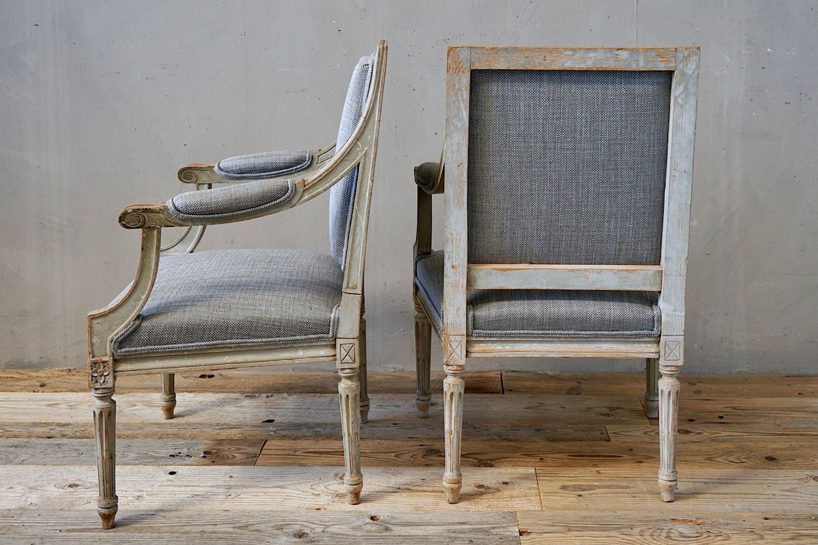 French Louis XVI Painted Armchairs (Pair)