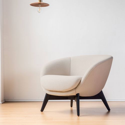 Crescent Boucle Lounge Chair