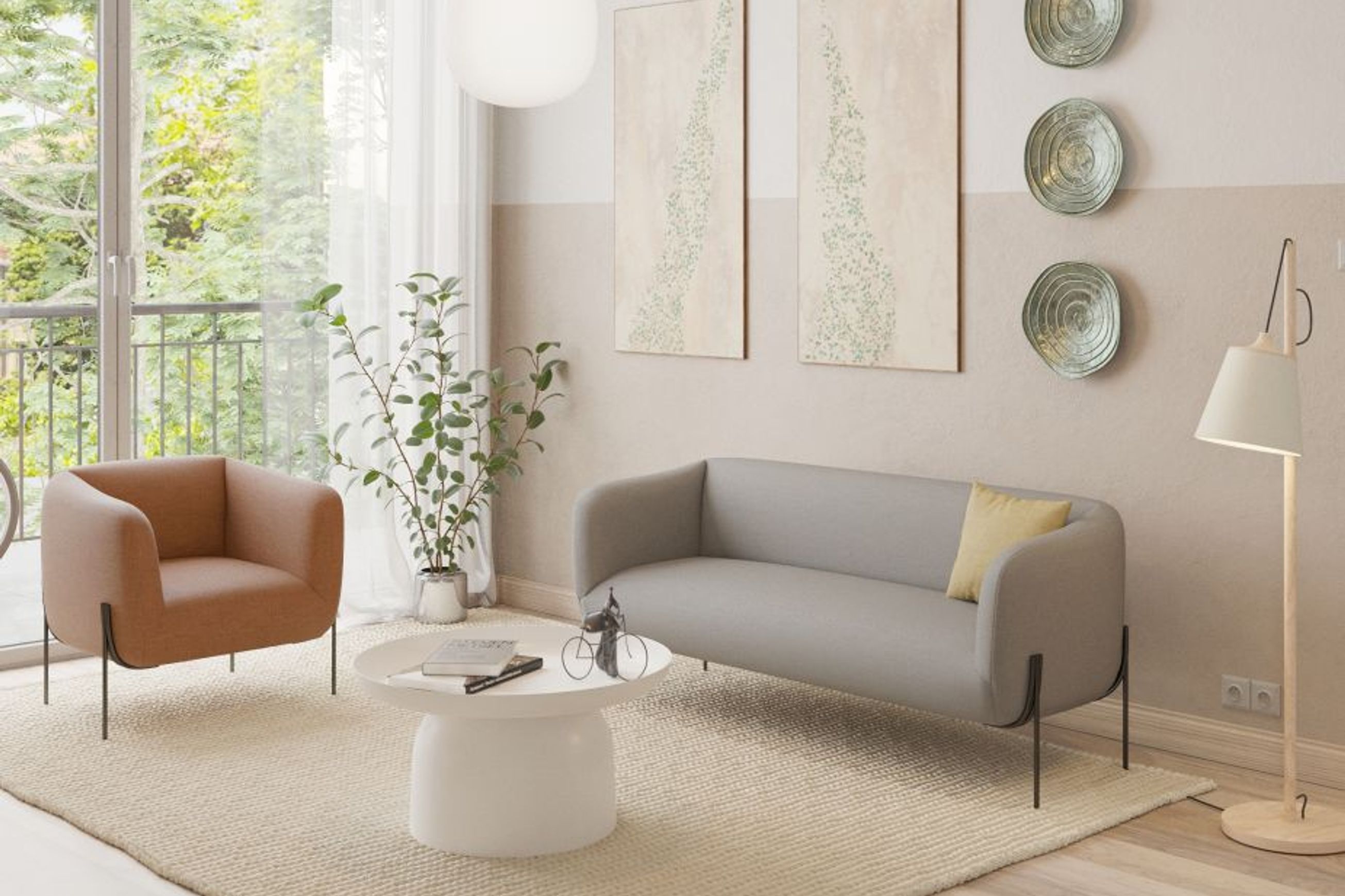 Belle Lounge Chair - Terracotta Rust - Brushed Matt Gold Legs