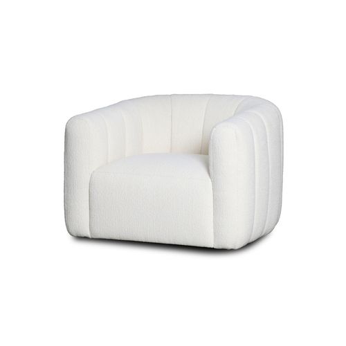 Channelled Boucle Swivel Armchair