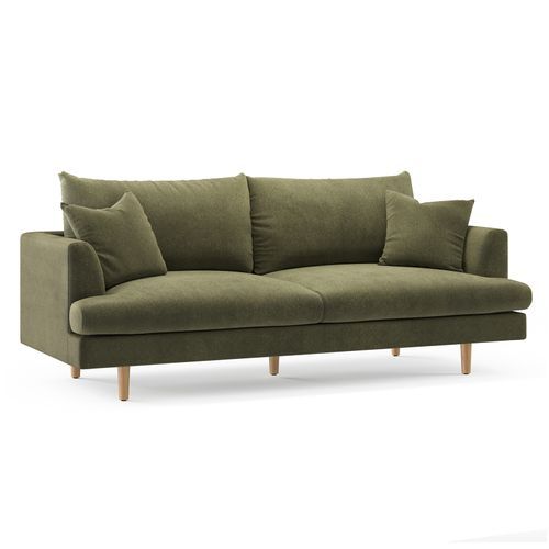 Byron 3 Seater Fabric Sofa | Feather Filled | Wattle Green