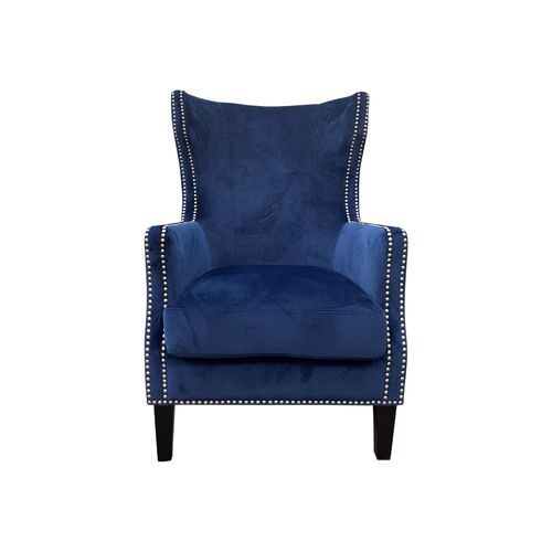 Ashton Armchair in Dark Blue Velvet