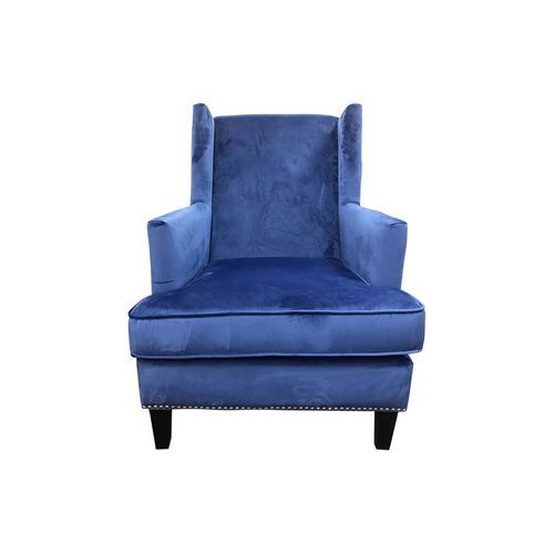 Eden Wingback Chair in Royal Blue Velvet