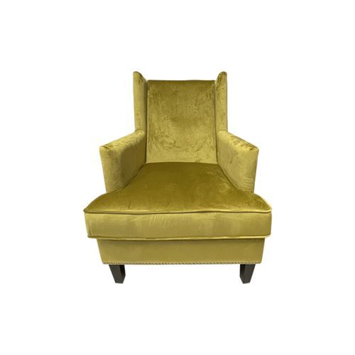 Eden Wingback Chair in Mustard Velvet