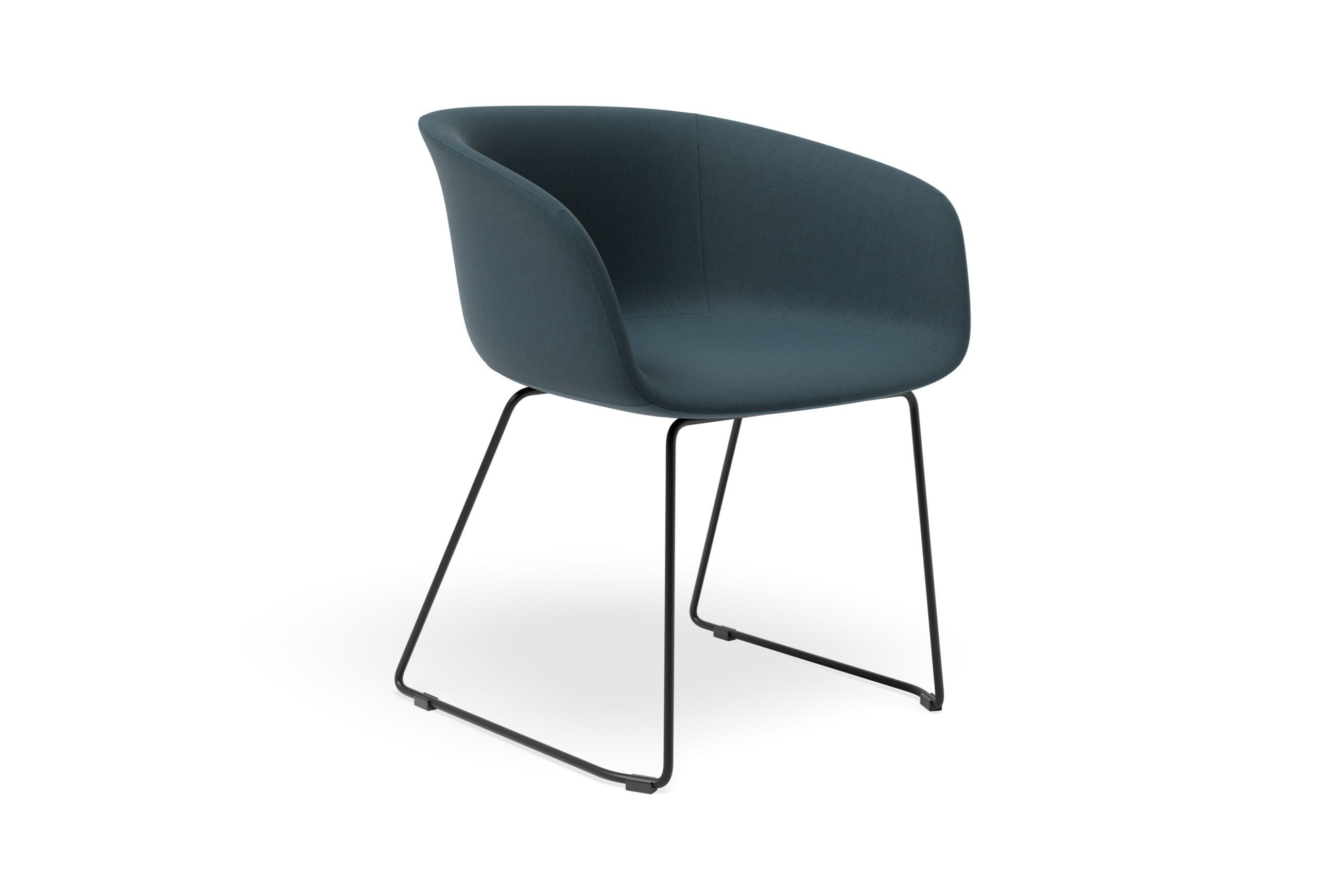 Lonsdale Armchair - Black Sled - Blue Fabric