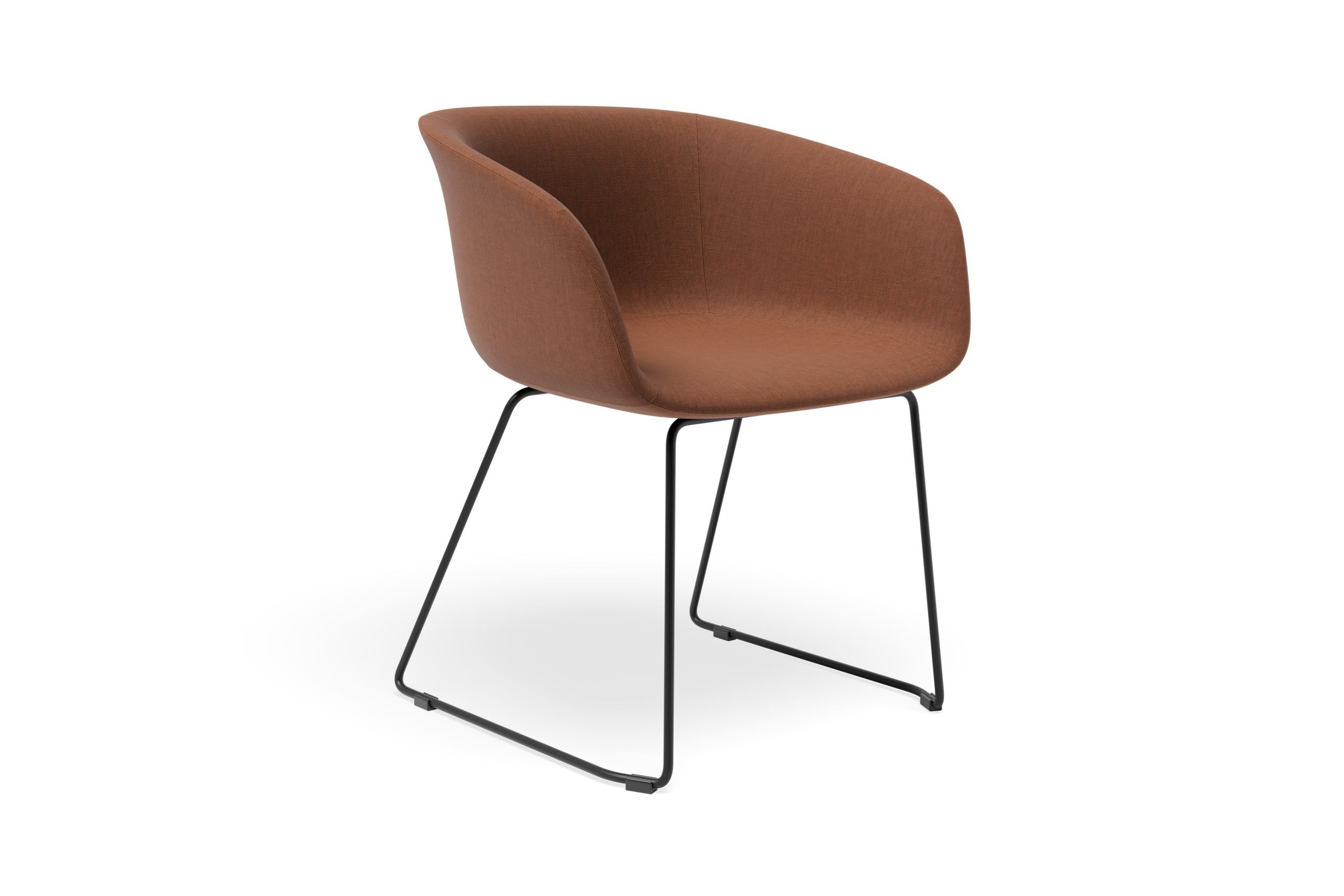 Lonsdale Armchair - Black Sled - Terracotta Brown