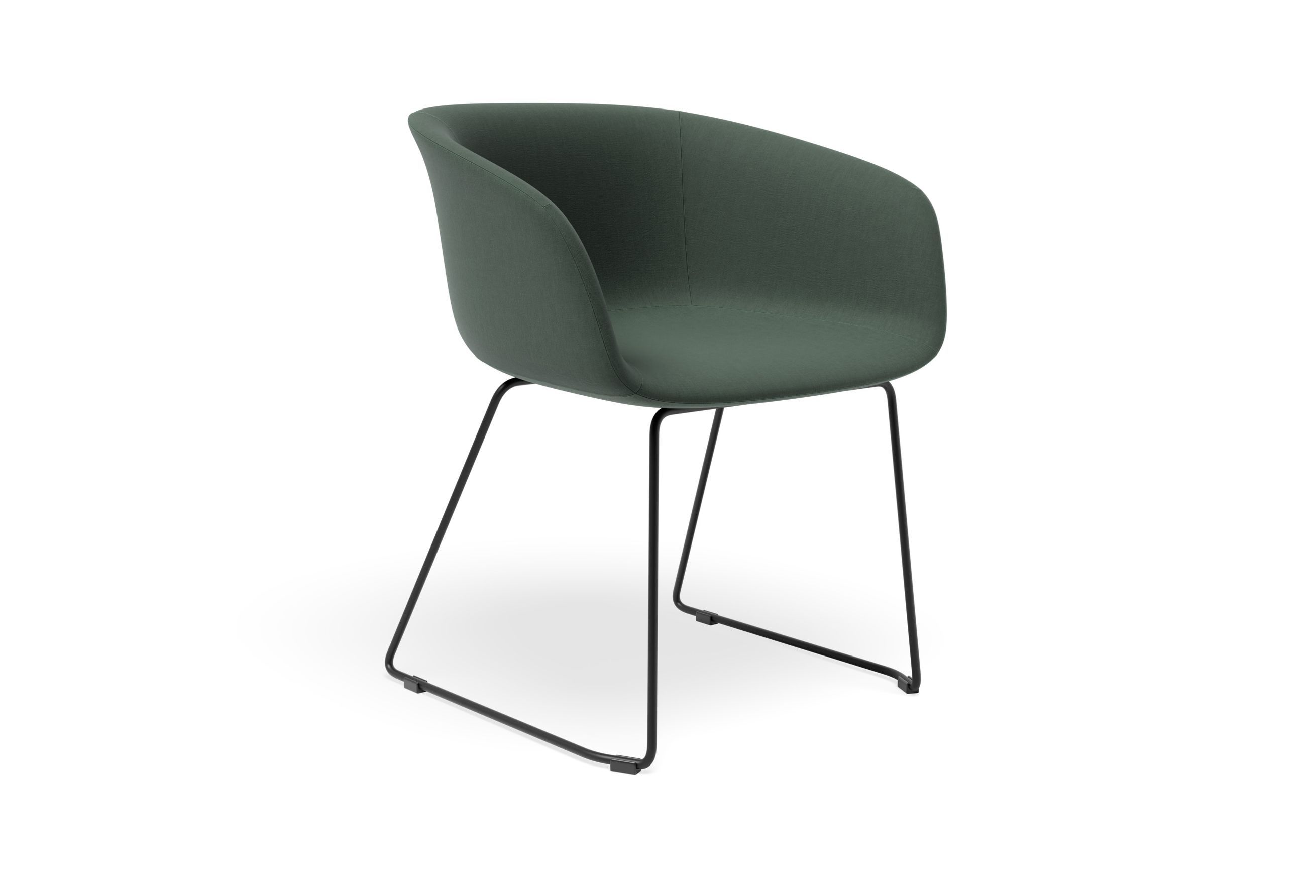 Lonsdale Arm Chair - Black Sled - Green Fabric