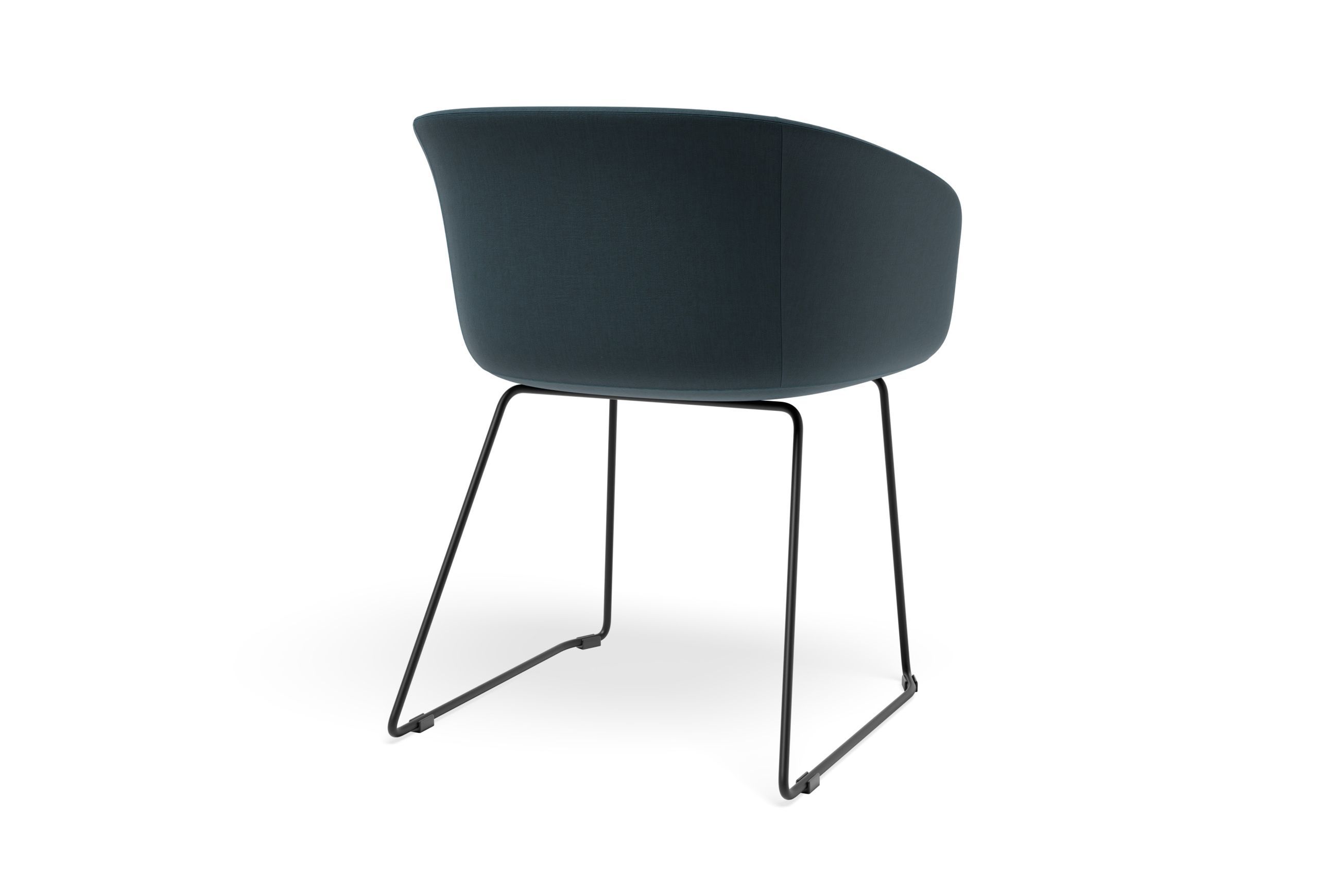 Lonsdale Armchair - Black Sled - Blue Fabric