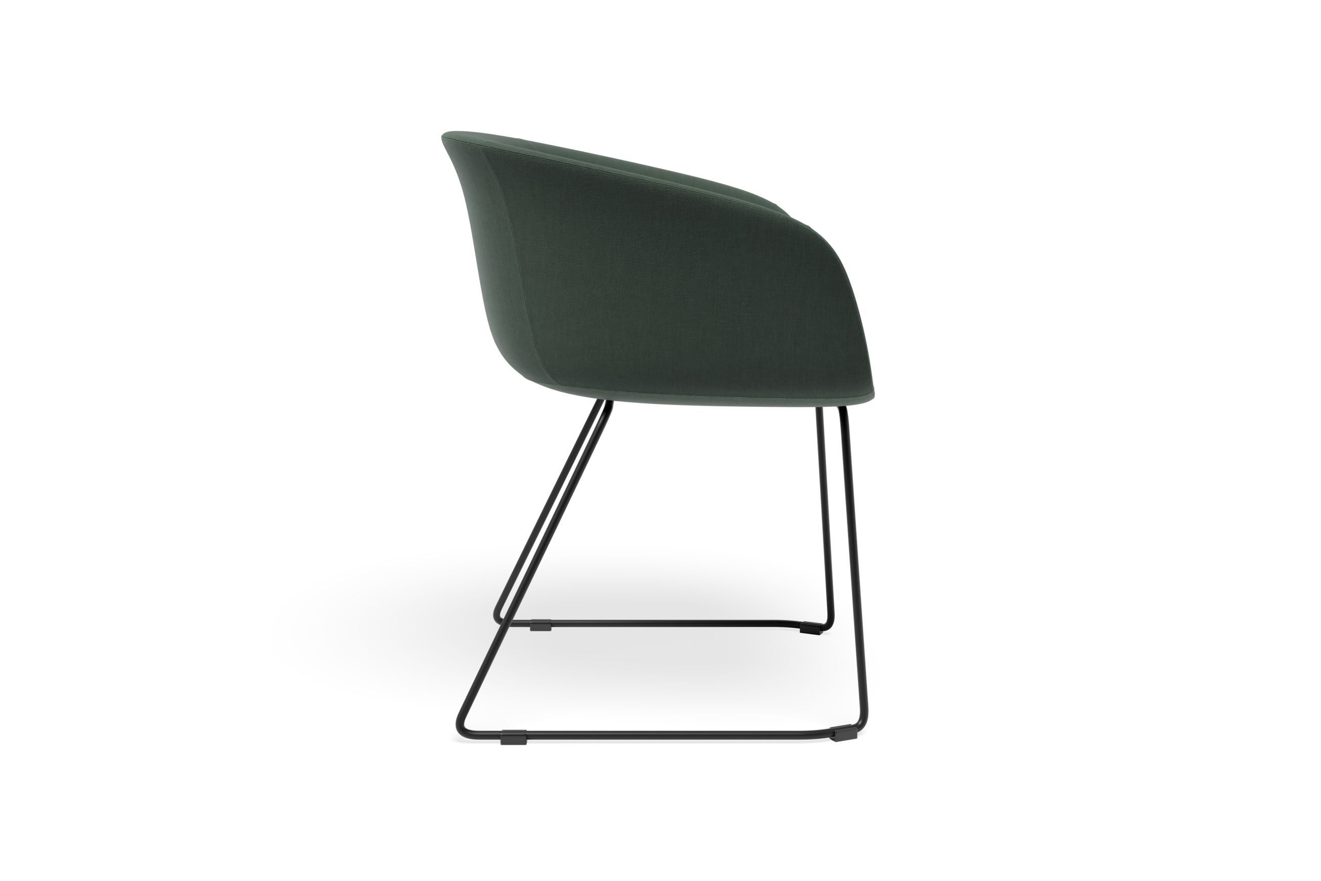 Lonsdale Arm Chair -  Black Sled - Green Fabric