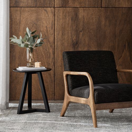 Paris Black Occasional Chair | Walnut | Hardwood Frame