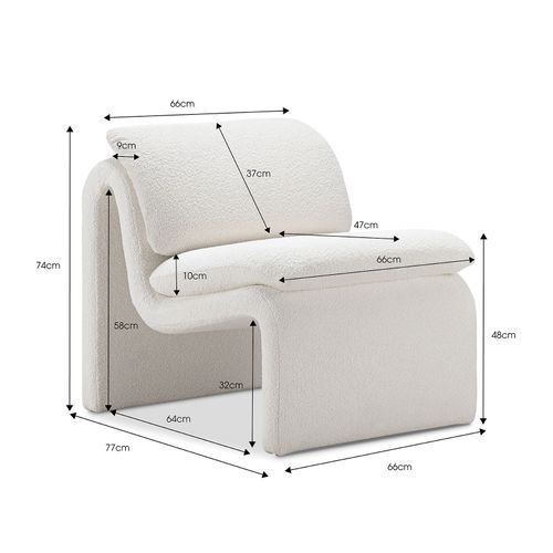 Curvee Occasional Chair | Cream Boucle