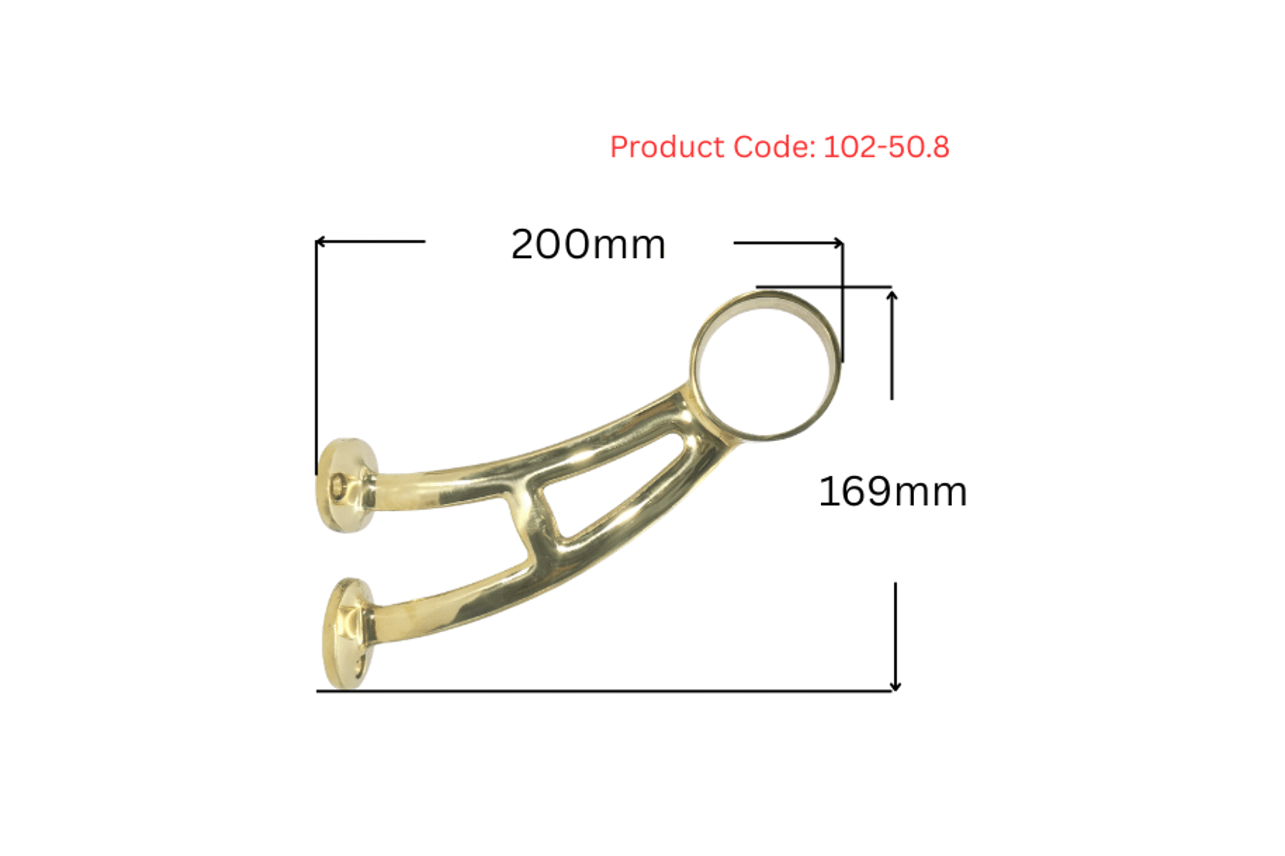 102 Brass Footrail Bracket