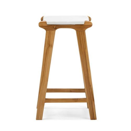 Casey Flat Leather Barstool | 66cm | White
