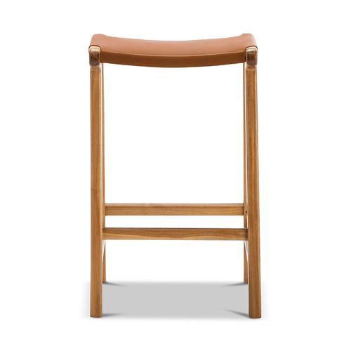 Casey 67cm Flat Leather Barstool | Coco Tan