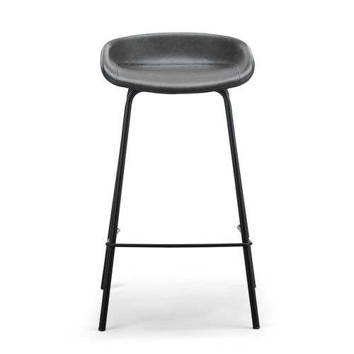 Brandon Vegan Leather Barstool | Set of 2 | Vintage Charcoal