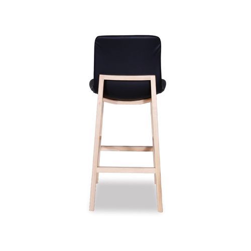 Ara Stool - Natural - Black Pad - Black padded Seat - Natural Ash legs 74cm Seat height