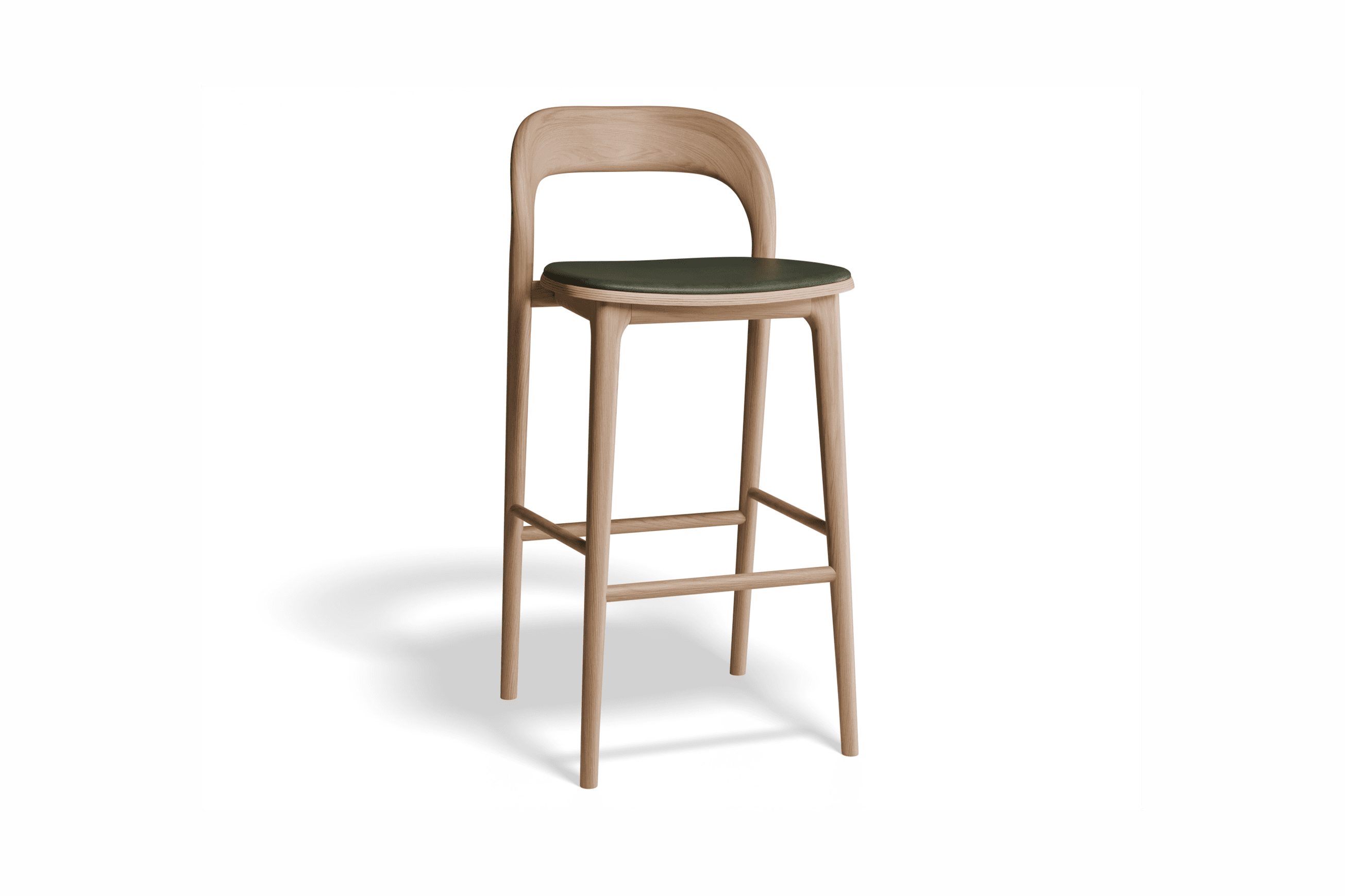 Mia Stool - Natural with Vegan Leather Seat Pad