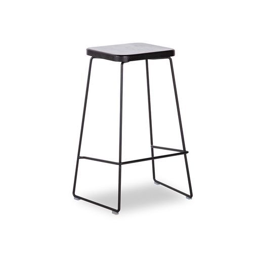 Hugo Bar Stool -  Black Seat - 78cm Square Seat