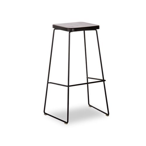 Hugo Bar Stool -  Black Seat - 68cm Square Seat