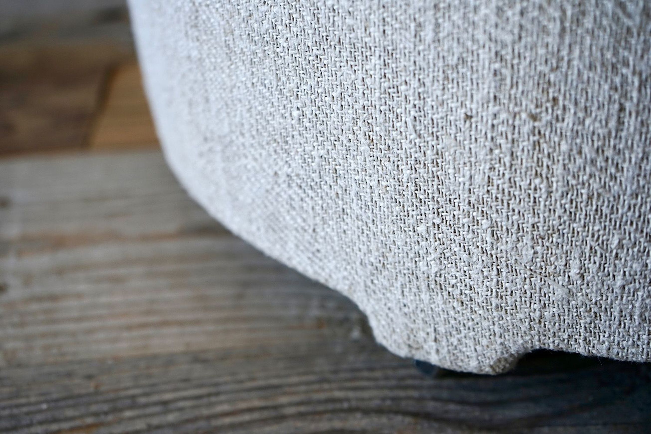 Antique French Linen Footstool
