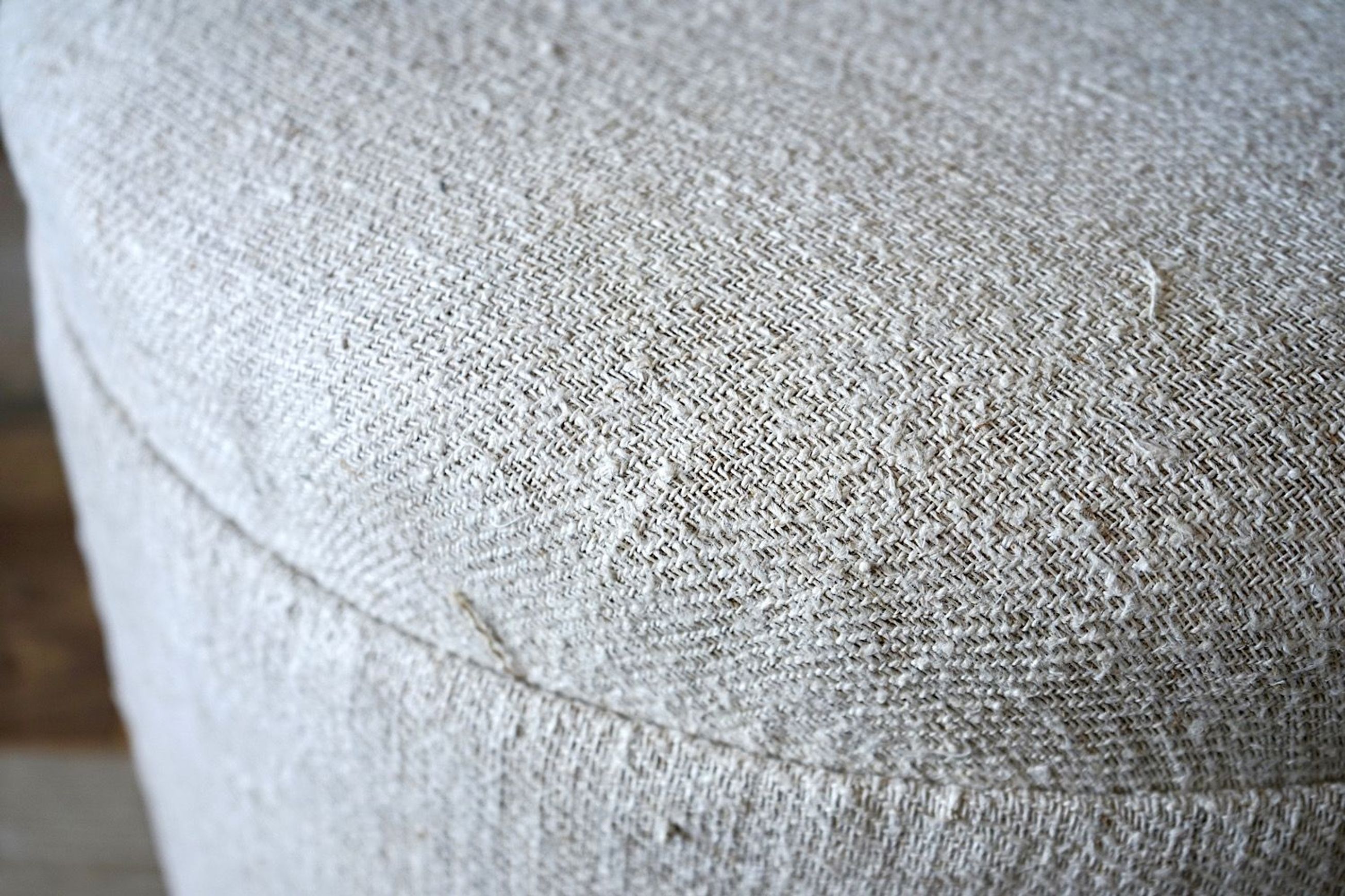 Antique French Linen Footstool